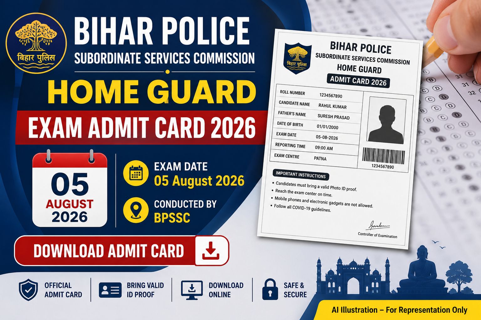 BPSSC Home Guard Commandant Instructor Written Exam Date and Admit Card Notice 2026