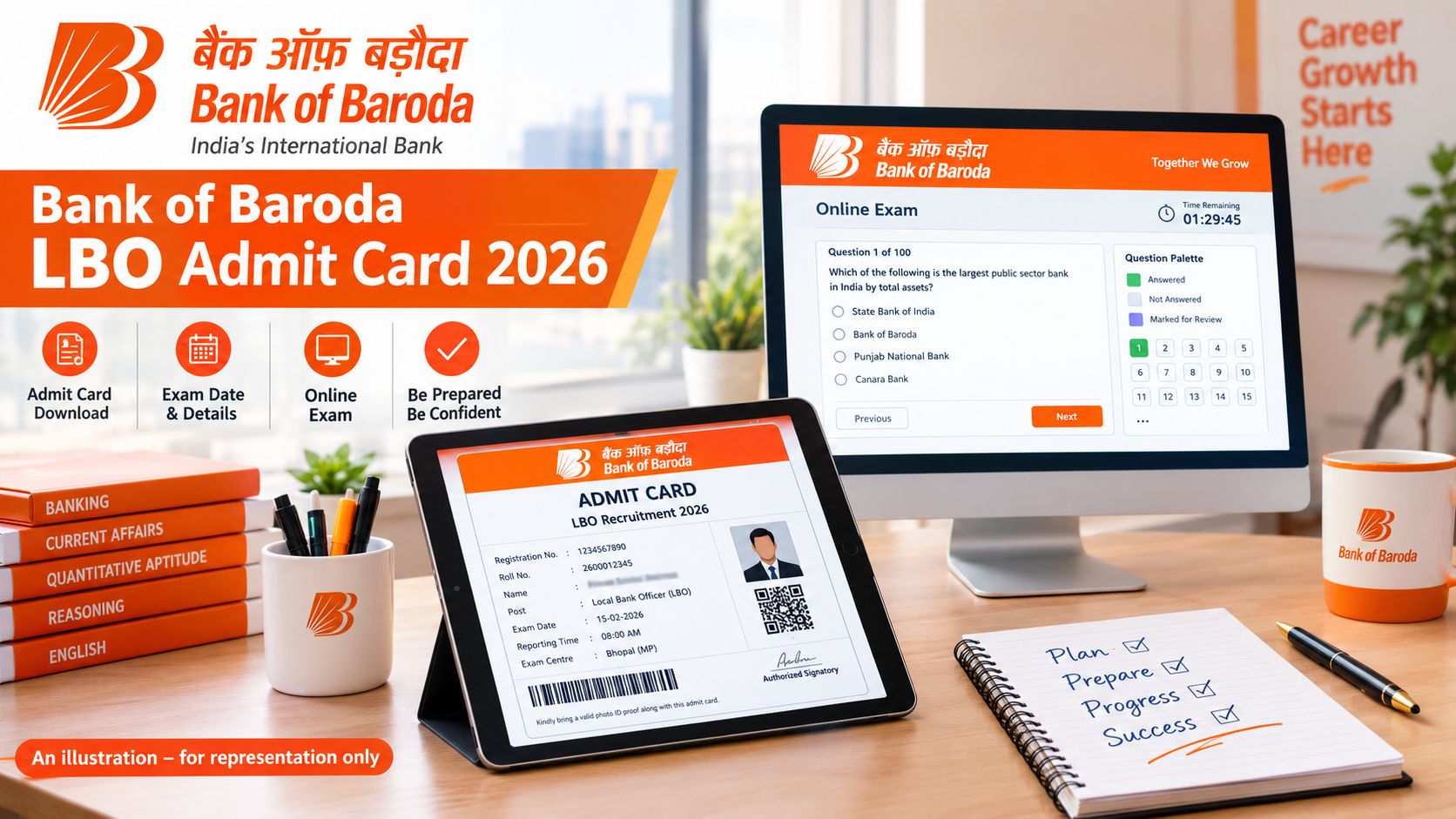 Bank of Baroda LBO Admit Card 2026 Online Exam Call Letter Download
