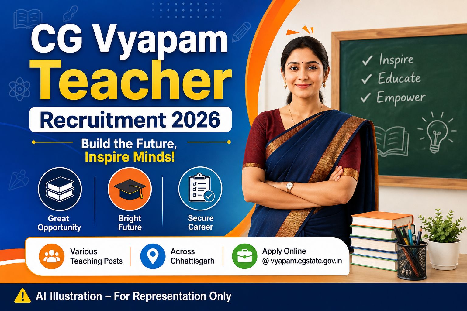 CG Vyapam Teacher Recruitment 2026 Banner for 786 Vacancies
