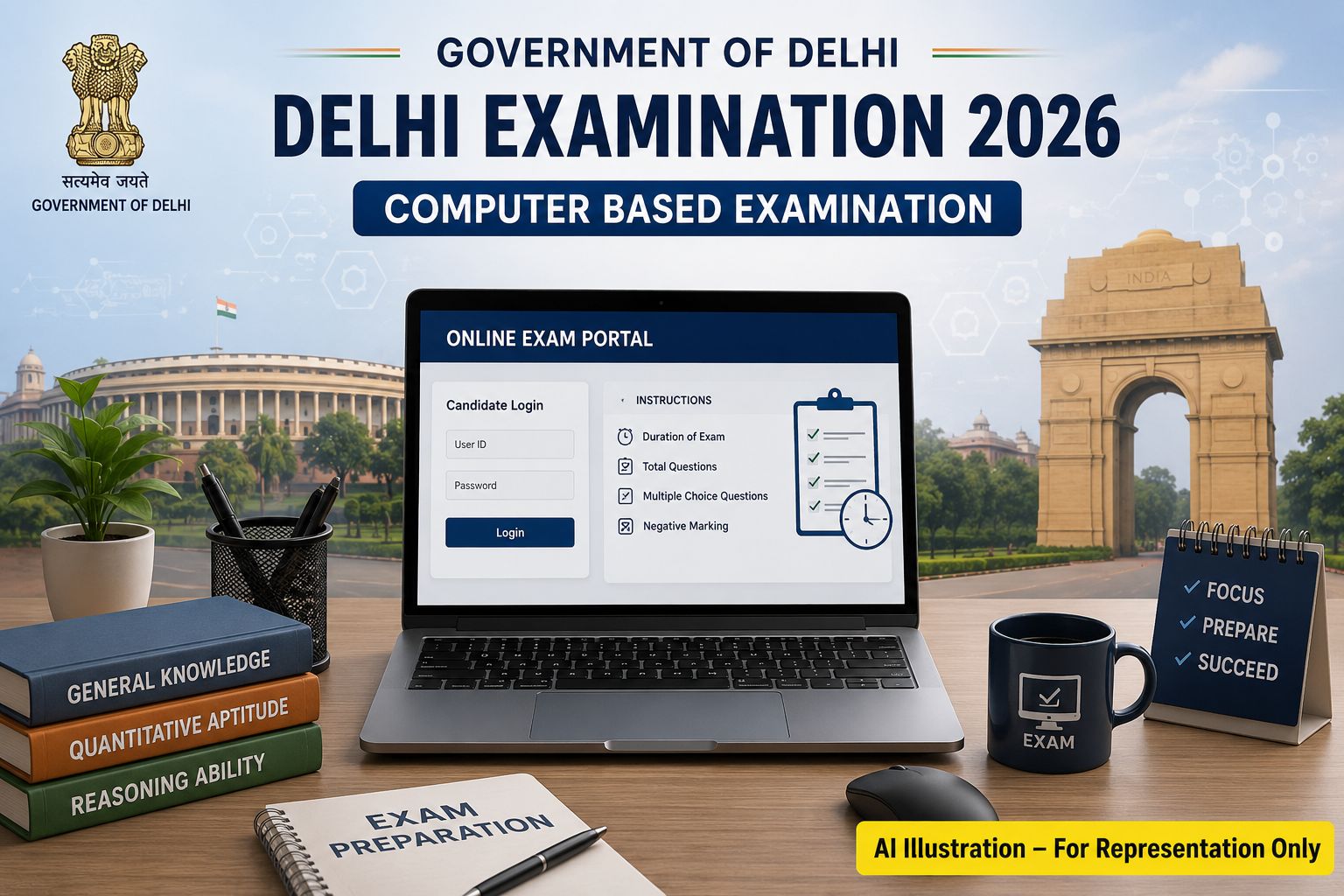 DSSSB Online Examination Schedule 2026 Notification Banner