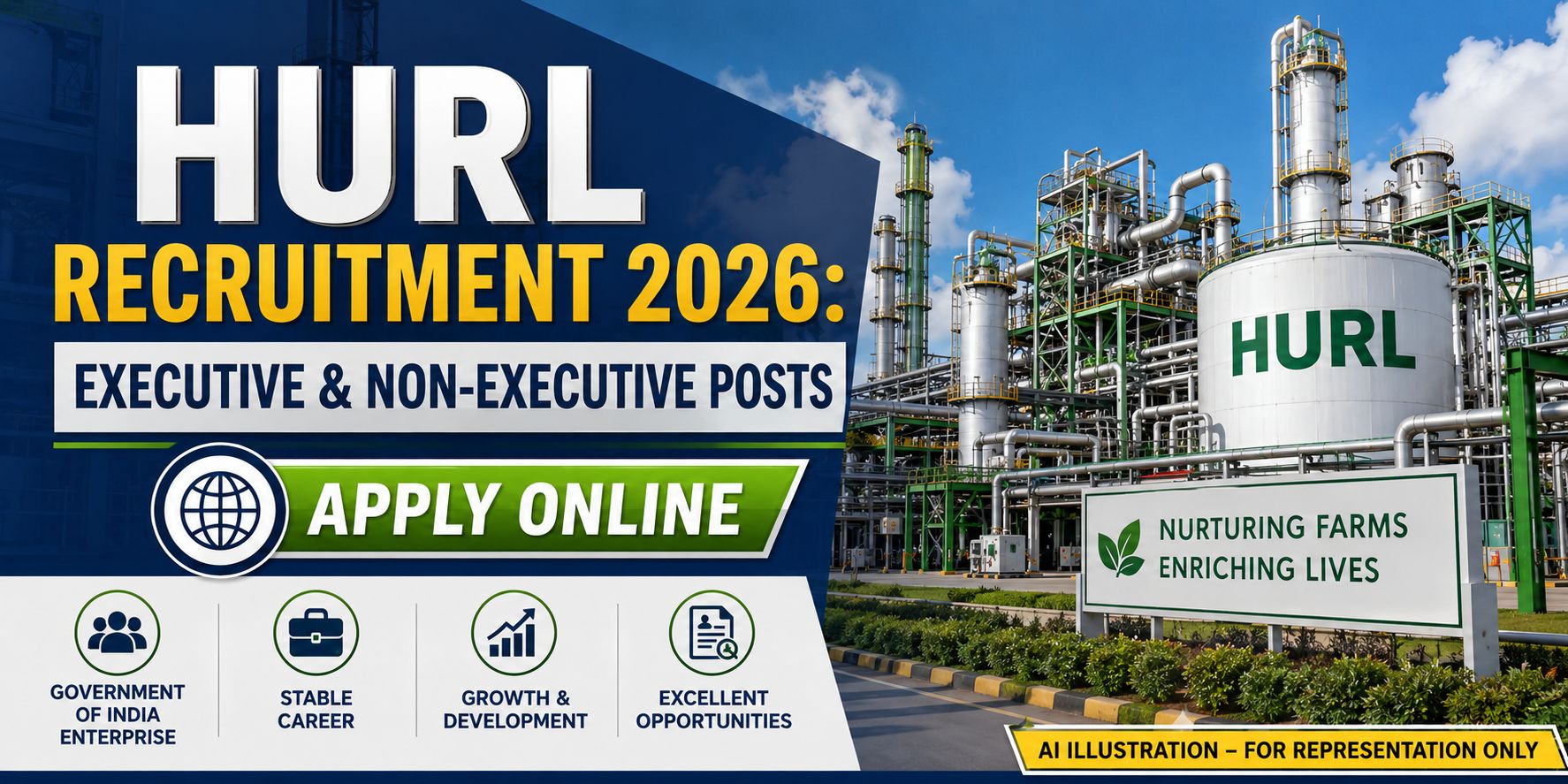 HURL Recruitment 2026 notification poster for Executive and Non-Executive positions