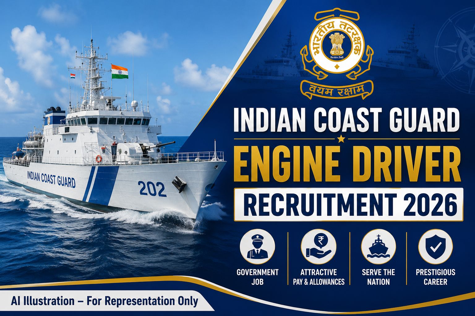 Indian Coast Guard Region A&N Engine Driver Recruitment Notification 2026 Banner