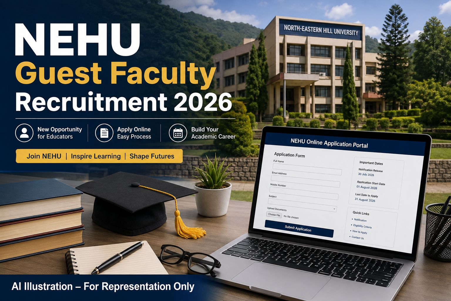 NEHU Guest Faculty Recruitment 2026 Online Application Banner