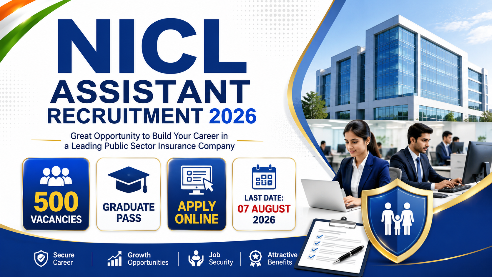 NICL Assistant Recruitment 2026 Notification for 500 Assistant Vacancies Apply Online Before 07 August 2026
