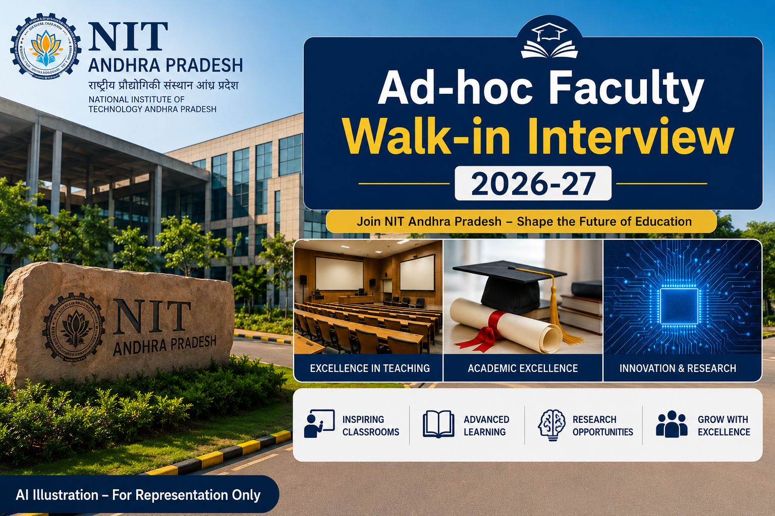 NIT Andhra Pradesh Walk-in Interview for Ad-hoc Faculty Recruitment 2026