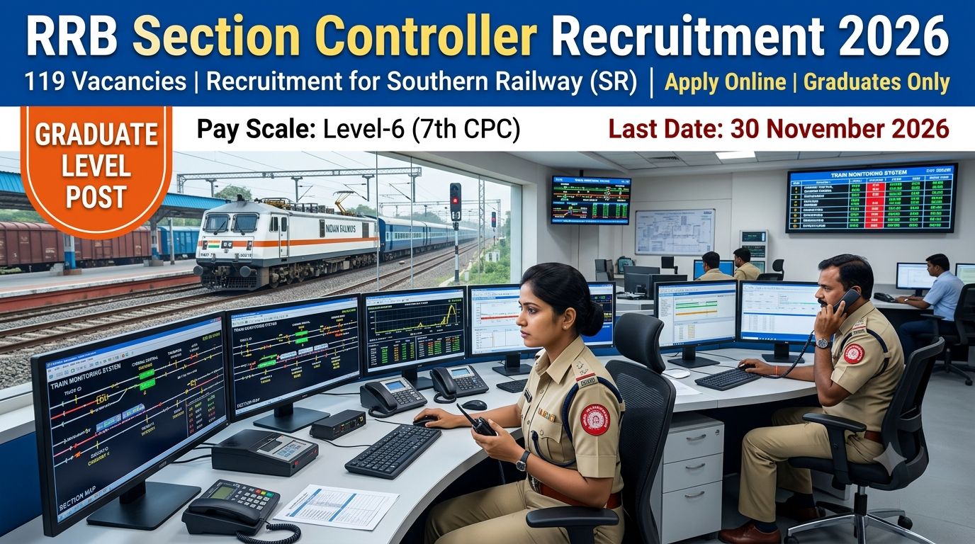 RRB Section Controller Recruitment 2026 Notification for 119 Posts Apply Online