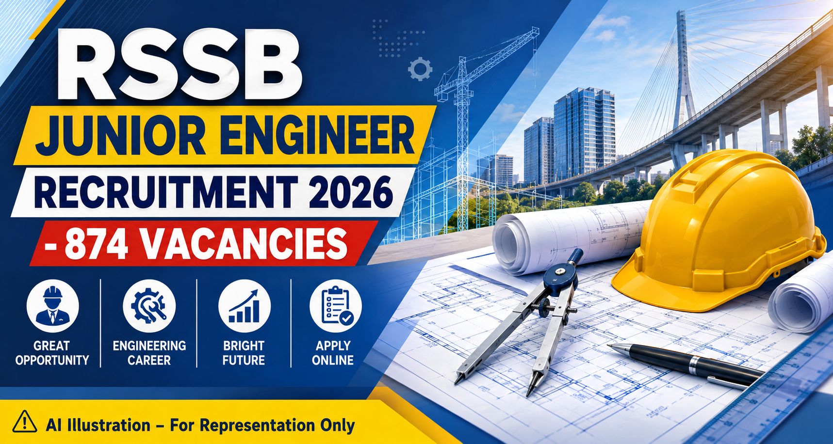 RSSB Junior Engineer Recruitment 2026 banner for 874 JE vacancies