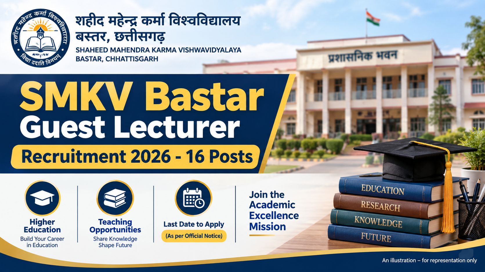 SMKV Bastar Guest Lecturer Recruitment 2026 Notification for 16 Vacancies