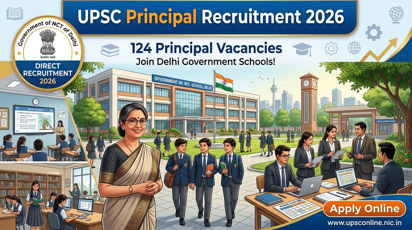 UPSC Principal Recruitment 2026 Notification for 124 Principal Posts in Delhi Government Schools