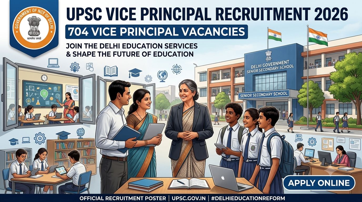 UPSC Vice Principal Recruitment 2026 Notification for 704 Delhi Government School Posts