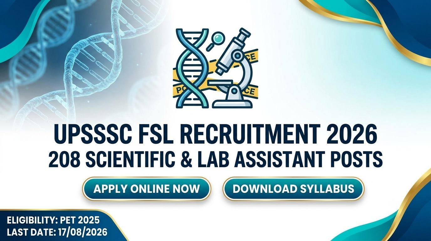 UPSSSC Forensic Science Laboratory Recruitment 2026 Official Notification PDF and Syllabus Banner